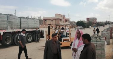 انتظام العمل فى مشروع تجميل مدينة بئر العبد بشمال سيناء 