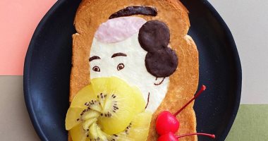 استغلت العزل المنزلى.. يابانية تبدع فى تشكيل لوحات فنية على خبز "التوست"
