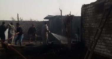 إصابة 3 بحريق منزل بالطوب اللبن بقها