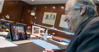 أمين عام الأمم المتحدة يتواصل مع عائلته عبر تقنية الفيديو احترازيا ضد كورونا