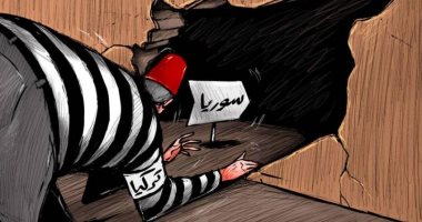 كاريكاتير صحيفة إماراتية.. "لص تركيا" يعبث فى الأراضى السورية