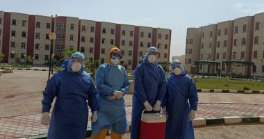 خروج 11حالة من مستشفى عزل بنى سويف بعد التعافى من فيروس كورونا