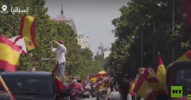 فيديو.. مظاهرات فى مدريد احتجاجا على تعامل الحكومة مع أزمة كورونا