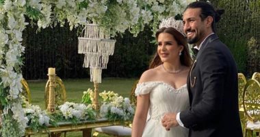 "صور جديدة " من حفل زفاف رامى صبرى مدافع إنبى والإعلامية شيما صابر