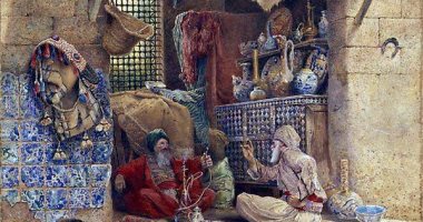 100 لوحة عالمية..  "ثرثرة فى بازار" تاجران يتذكران حياتهما
