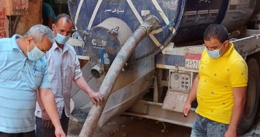 القابضة للمياه: تطهير شارع مبروك ببشتيل من طفح الصرف الصحى