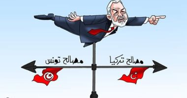راشد الغنوشى وتحقيق مصلحة تركيا على تونس (كاريكاتير)