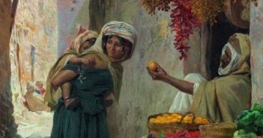 100 لوحة.. "بائع الفاكهة" فنان فرنسى يرصد "مراضاة الطفل"