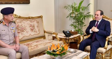 الرئيس السيسى يستقبل القائد العام للقوات المسلحة وزير الدفاع والإنتاج الحربى  