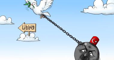أردوغان يعرقل عملية السلام في ليبيا.. كاريكاتير