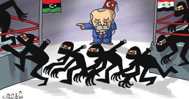 كاريكاتير صحيفة إماراتية.. أردوغان يرسل المخربين من سوريا إلى ليبيا