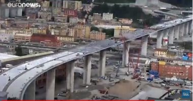 شاهد.. توثيق عملية بناء جسر جنوة في إيطاليا بتقنية "تايم لابس"