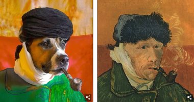 كلب يعيد تمثيل اللوحات الكلاسيكية الأشهر فى التاريخ.. اعرف الحكاية