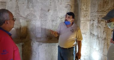 مدير آثار أسوان يتفقد معبد حور محب بجبل السلسلة .. صور