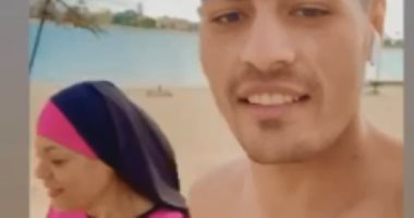فيديو.. ست الحبايب تشارك عبد الرحمن مجدى "وصلة جرى" على شاطئ مارينا 