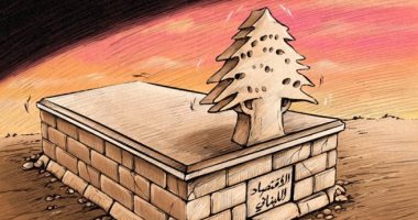 كاريكاتير صحيفة إماراتية.. " الاقتصاد اللبنانى .. مات واندفن "