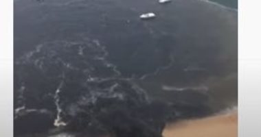 شاطئ مكسيكى شهير يتحول للون الأسود.. والسكان: شعرنا بالغثيان.. فيديو