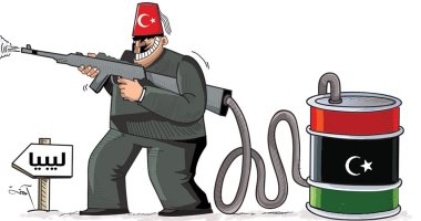 كاريكاتير صحيفة إماراتية .. مرتزقة أردوغان يحاربون الشعب الليبى بنفط بلاده