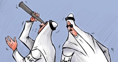 كاريكاتير صحيفة كويتية يرصد العلاقة بين الفساد والرقابة بالكويت