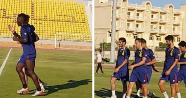 صور .. طنطا يقيم مباراة ودية بين لاعبيه بمعسكر برج العرب