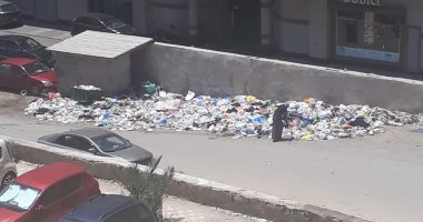 تراكم القمامة بشارع مساكن ضباط مصطفى كامل بالإسكندرية ومطالب برفعها