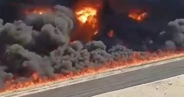 مصادر: وزير البترول يتوجه إلى موقع حادث حريق خط أنابيب بطريق الاسماعيلية