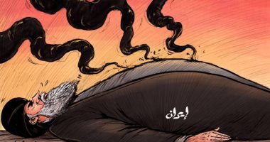 كاريكاتير صحيفة إماراتية.. زيادة الانفجارات فى إيران 