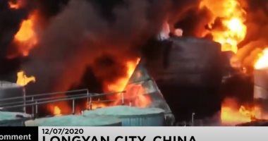 شاهد.. لحظة اندلاع حريق ضخم فى مصفاة للنفط جنوب الصين