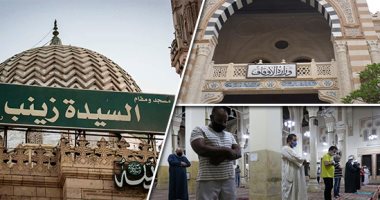 شاهد كيف يتم تطبيق الإجراءات الاحترازية والنظافة داخل مسجد السيدة زينب