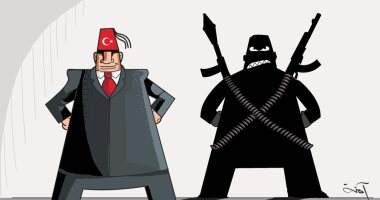 كاريكاتير صحيفة إماراتية.. اردوغان يستقوي بالمليشيات للسطو على ثروات الدول