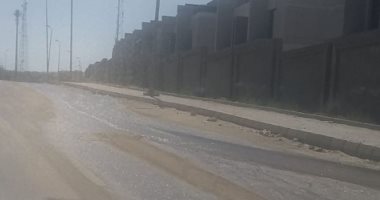 كسر بماسورة مياه فى منطقة الربوة بالشيخ زايد