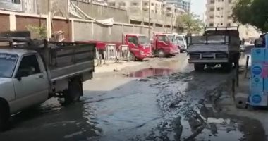 مياه الصرف الصحى تغرق شارع بسيط فرنسيس فى طرة وتحاصر كنيسة الأنبا بيشوى