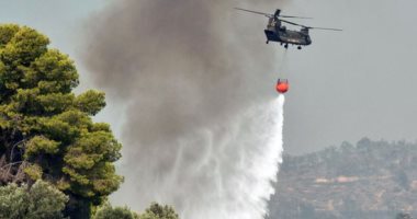 حريق كبير فى غابات الصنوبر جنوب غرب اليونان بسبب شدة الرياح وإخلاء 3 قرى
