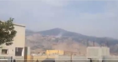 أول فيديو لاشتعال النيران جراء تبادل لإطلاق نار بين إسرائيل وحزب الله