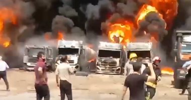 انفجار مخازن للوقود بمنطقة "دولت آباد" فى إقليم كرمانشاه غرب إيران.. فيديو