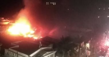 صور جديدة لحريق بورش المراكب برأس التين فى الإسكندرية