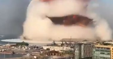 شاهد.. فيديو جديد يوثق لحظة انفجار العاصمة اللبنانية بيروت