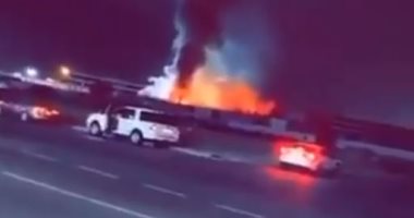 اندلاع حريق بساحة قطار الحرمين بالسعودية والدفاع المدنى يحاول