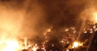 صور للحظة اندلاع حريق ضخم فى "جبل مشغرة" بالبقاع اللبنانى