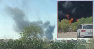 حريق بصهريج وقود على طريق الجهراء بالكويت..فيديو