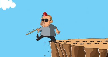 كاريكاتير صحيفة سعودية.. أردوغان على حافة الهاوية