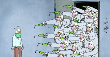 كاريكاتير صحيفة إماراتية.. العالم يتسابق للوصول للقاح ضد كورونا
