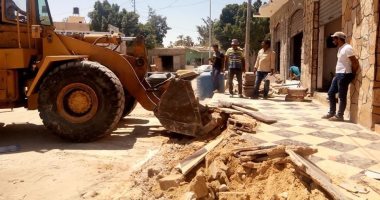 إزالة 7 حالات تعد على التنظيم العمرانى بقرية القسيمة بوسط سيناء