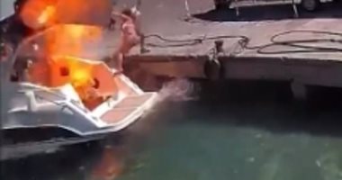 كاميرات المراقبة ترصد لحظة انفجار قارب فى ميناء بإيطاليا.. فيديو وصور