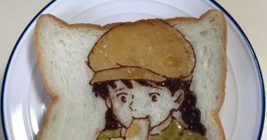 فنان يابانى يرسم أعمالا فنية "لذيذة" بالمربى وشرائح من الخبز.. صور