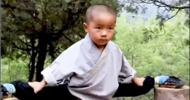 طفل صينى 3 سنوات يمارس الكونج فو بمرونة فائقة.. فيديو وصور
