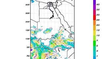 خريطة سقوط الأمطار على منابع النيل اليوم الثلاثاء