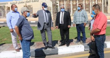 محافظ جنوب سيناء يتفقد إنهاء أعمال التجميل واللاند سكيب بمحيط جامعة الملك سلمان