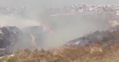 اندلاع حريق كبير قرب الحدود اللبنانية الجنوبية مع إسرائيل.. فيديو