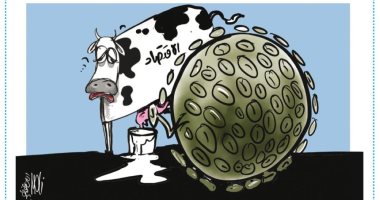 فيروس كورونا يحلب الاقتصاد العالمى فى كاريكاتير أردنى